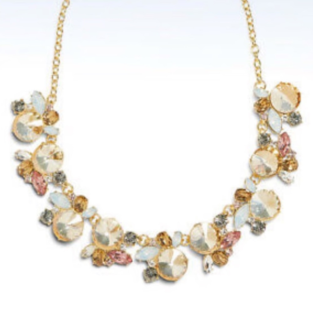 BaubleBar Estelle Gold and Crystal Gemstone Statement Necklace